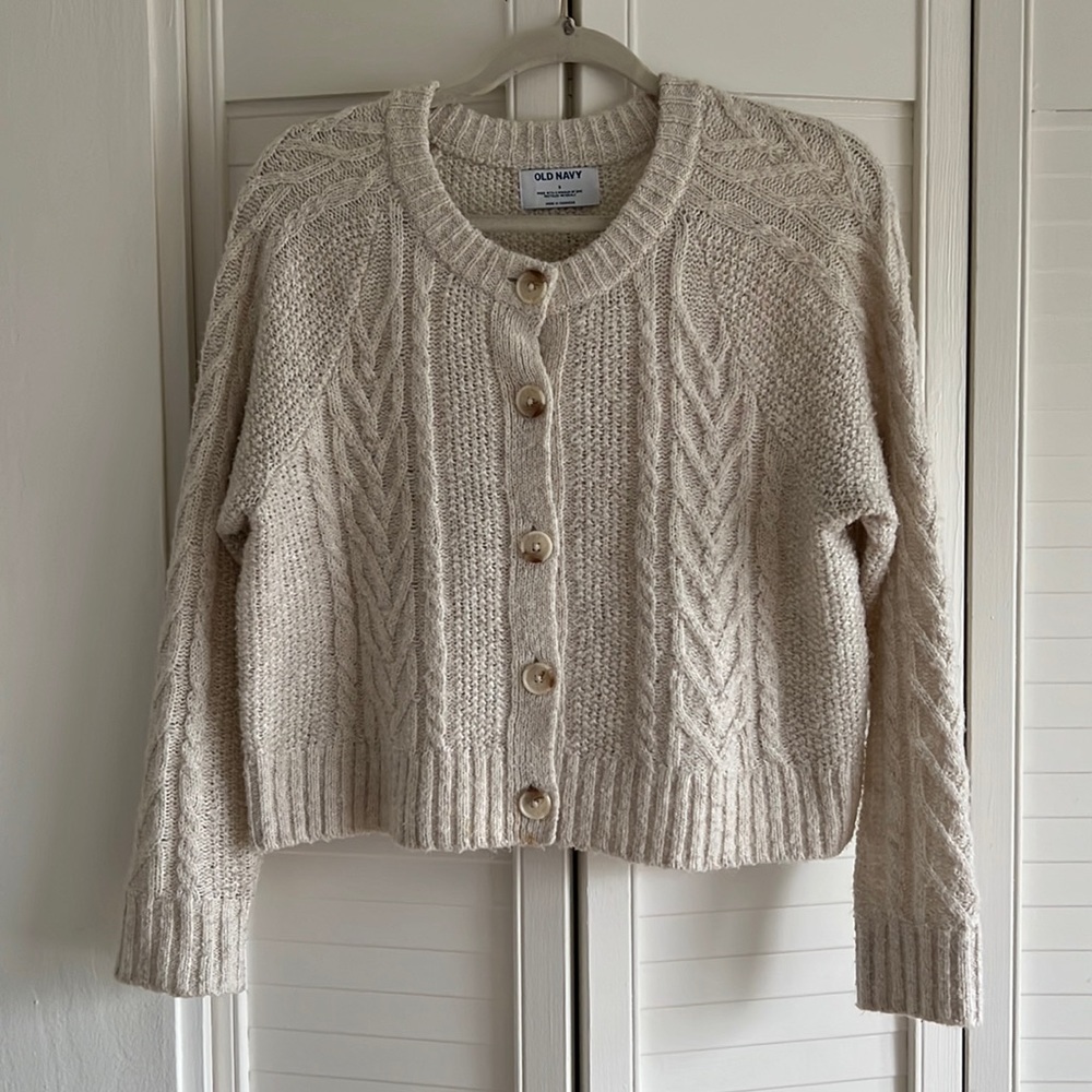Cable Knit Cardigan Sweater